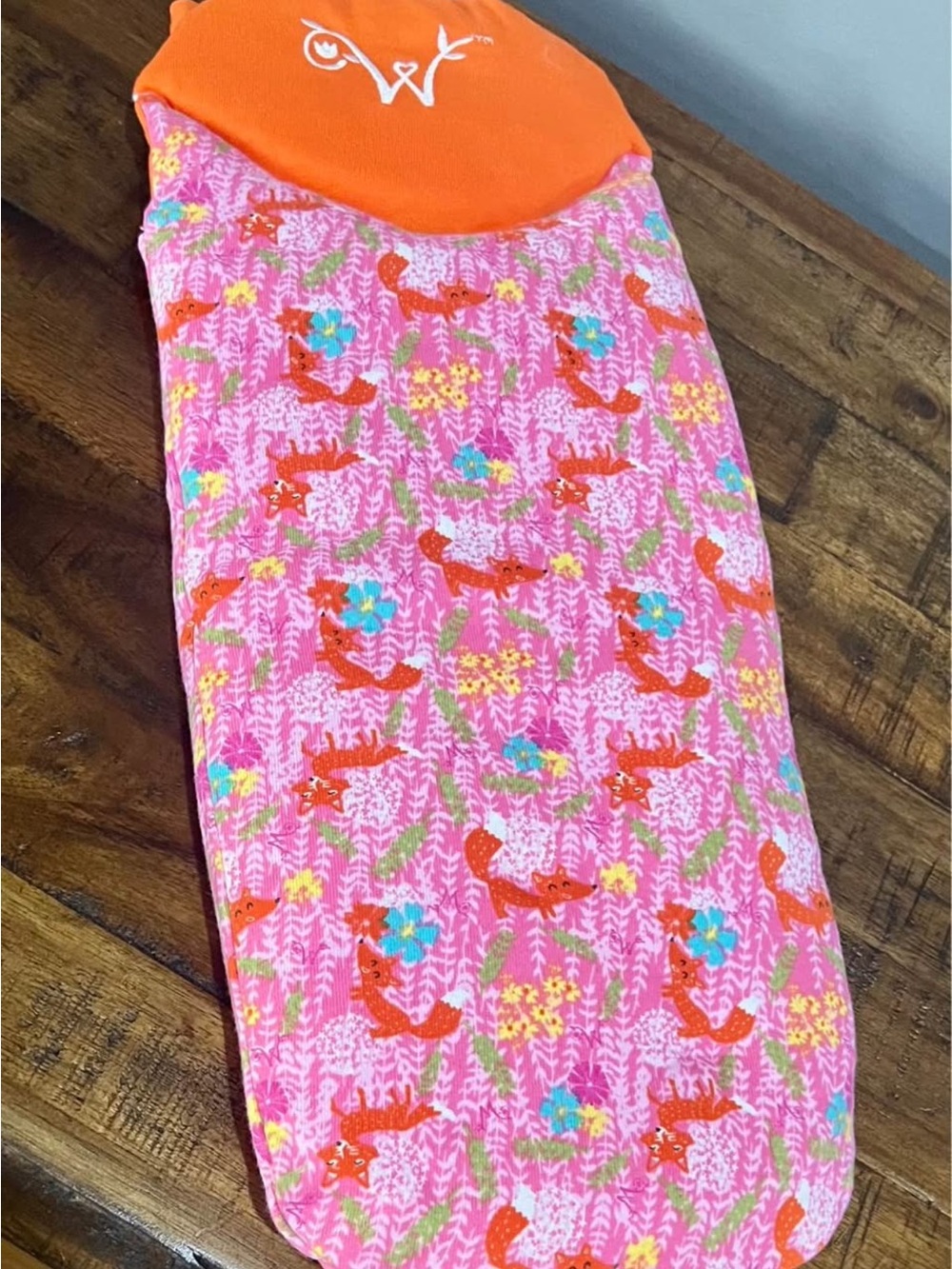 Orange Top Pink Fox Patterned Wellie Wisher Sleep Sack